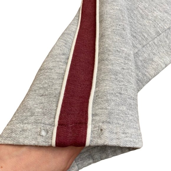 Vintage 70s Nike Gray‎ Burgundy Track Pants Women's Sz M Strips Embroidered Logo - Picture 4 of 9